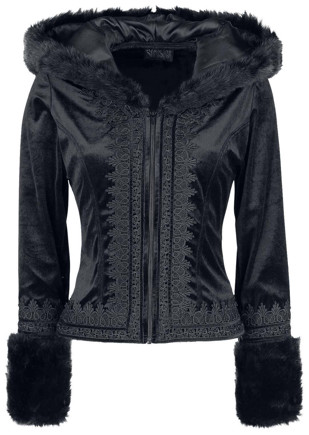 Sinister Gothic - Mittelalter Übergangsjacke - Gothic Jacket - XL - für Damen - Größe XL - schwarz