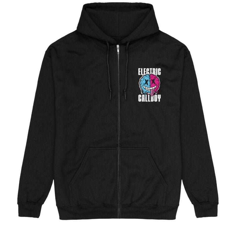 Sweat-shirt zippé à capuche  de Electric Callboy - TANZNEID Soul Brain - S à 5XL - pour Homme - noir