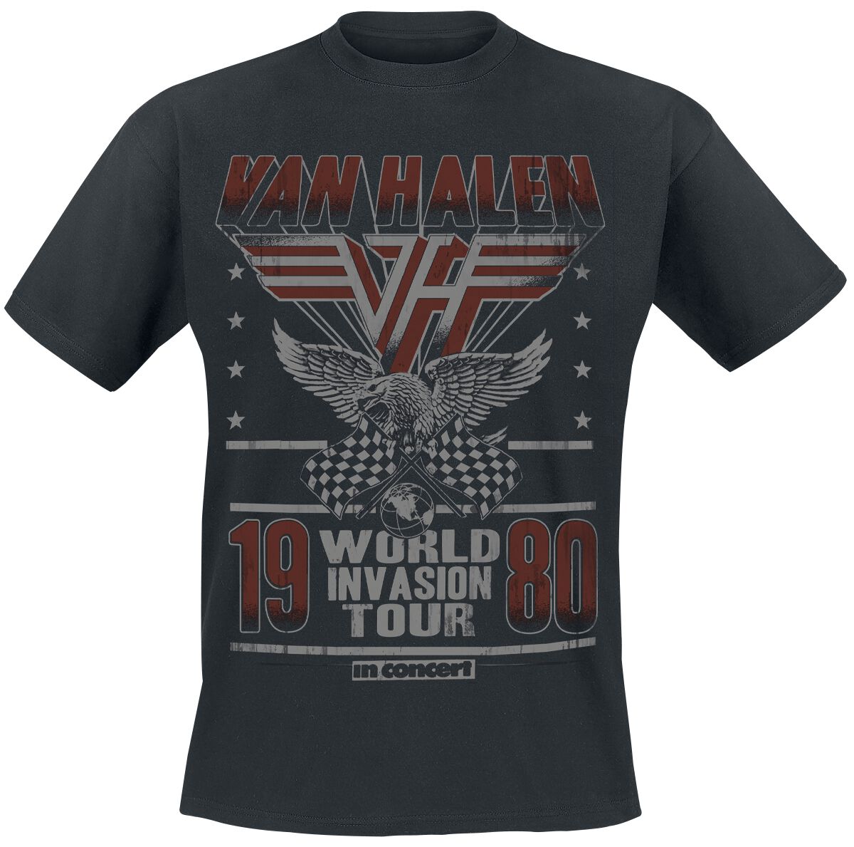 Image of T-Shirt di Van Halen - World Invasion Tour 1980 - S a 3XL - Uomo - nero