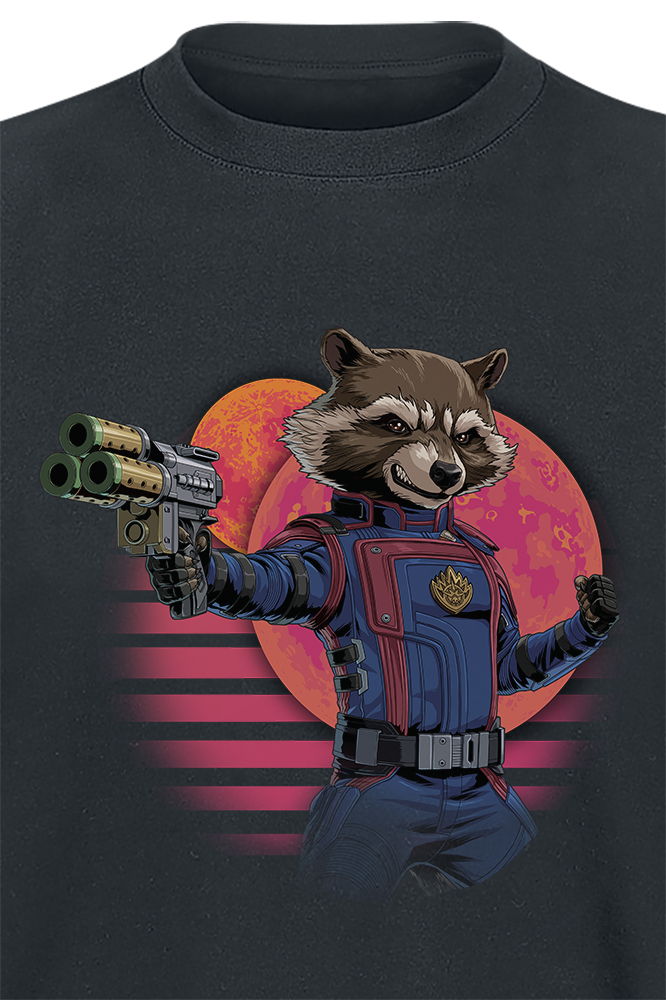 Guardians Of The Galaxy - Marvel T-Shirt - Vol. 3 - Retro Rocket - S bis XXL - für Männer - Größe M - schwarz  - Lizenzierter Fanartikel
