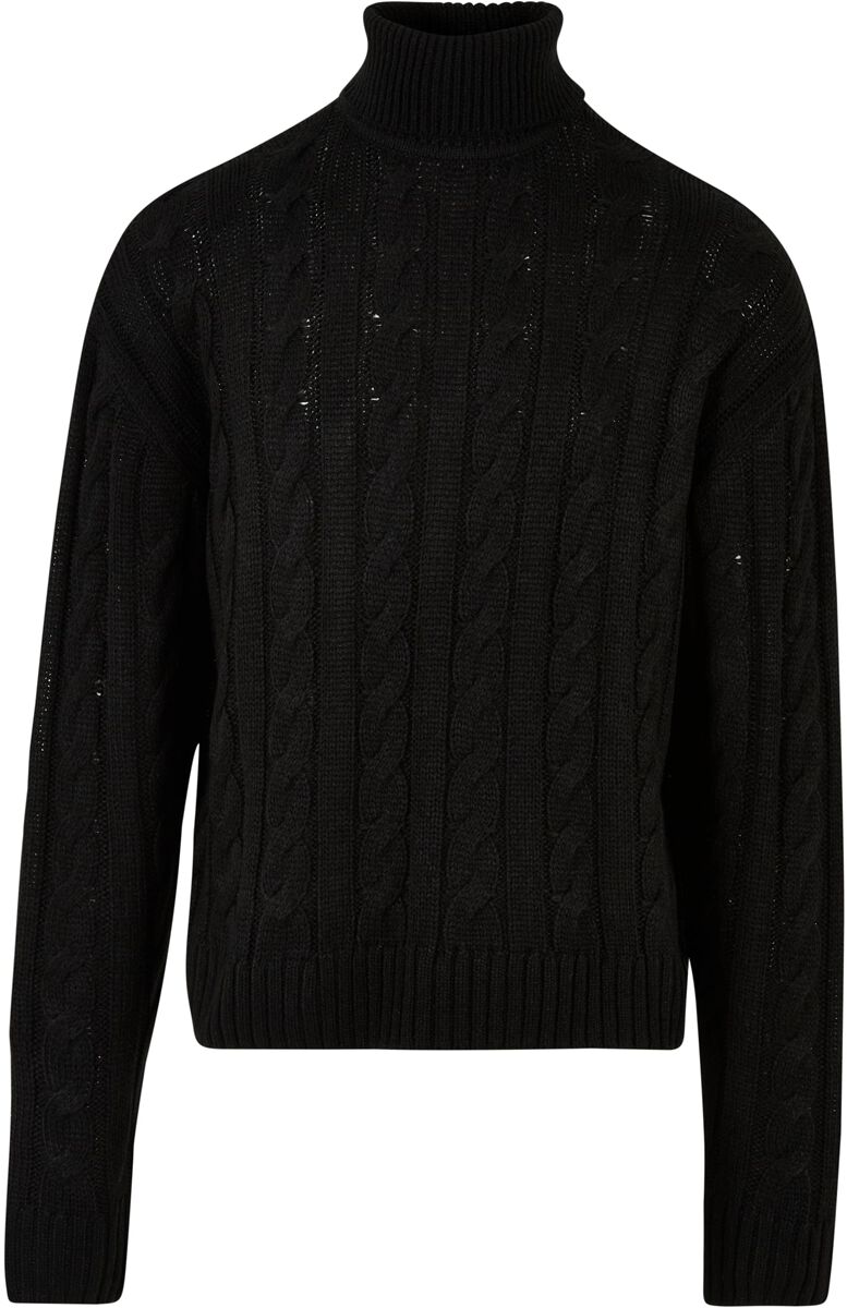 Urban Classics Strickpullover - Boxy Roll Neck Sweater - M bis 3XL - für Männer - Größe 3XL - schwarz