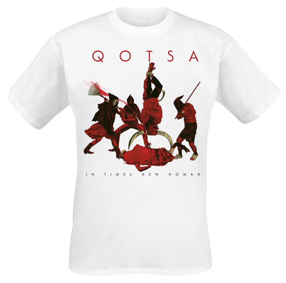 Queens Of The Stone Age T-Shirt - In Times New Roman - Emotion Sickness - S bis 3XL - für Männer - Größe L - weiß  - Lizenziertes Merchandise!