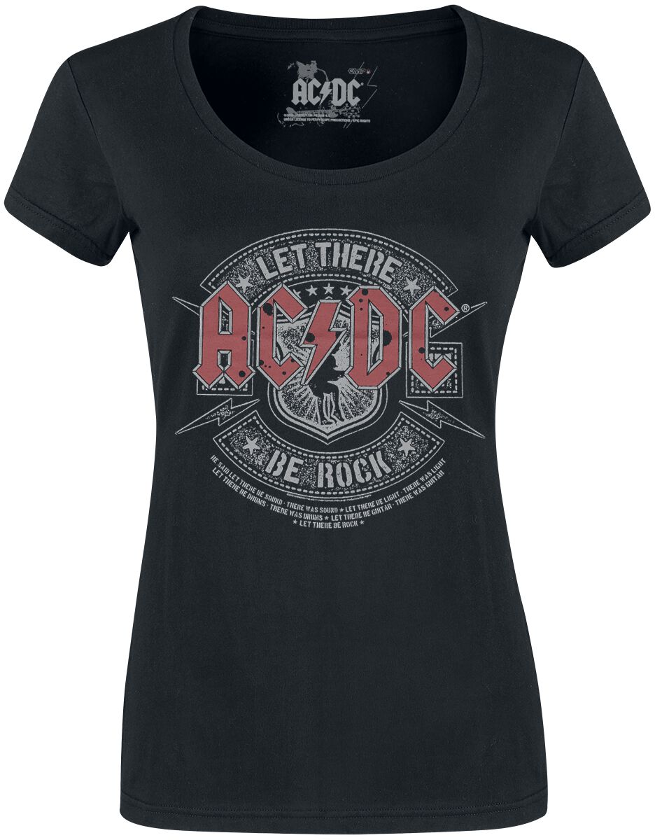 T-Shirt Manches courtes de AC/DC - Let there be Rock - S à XXL - pour Femme - noir