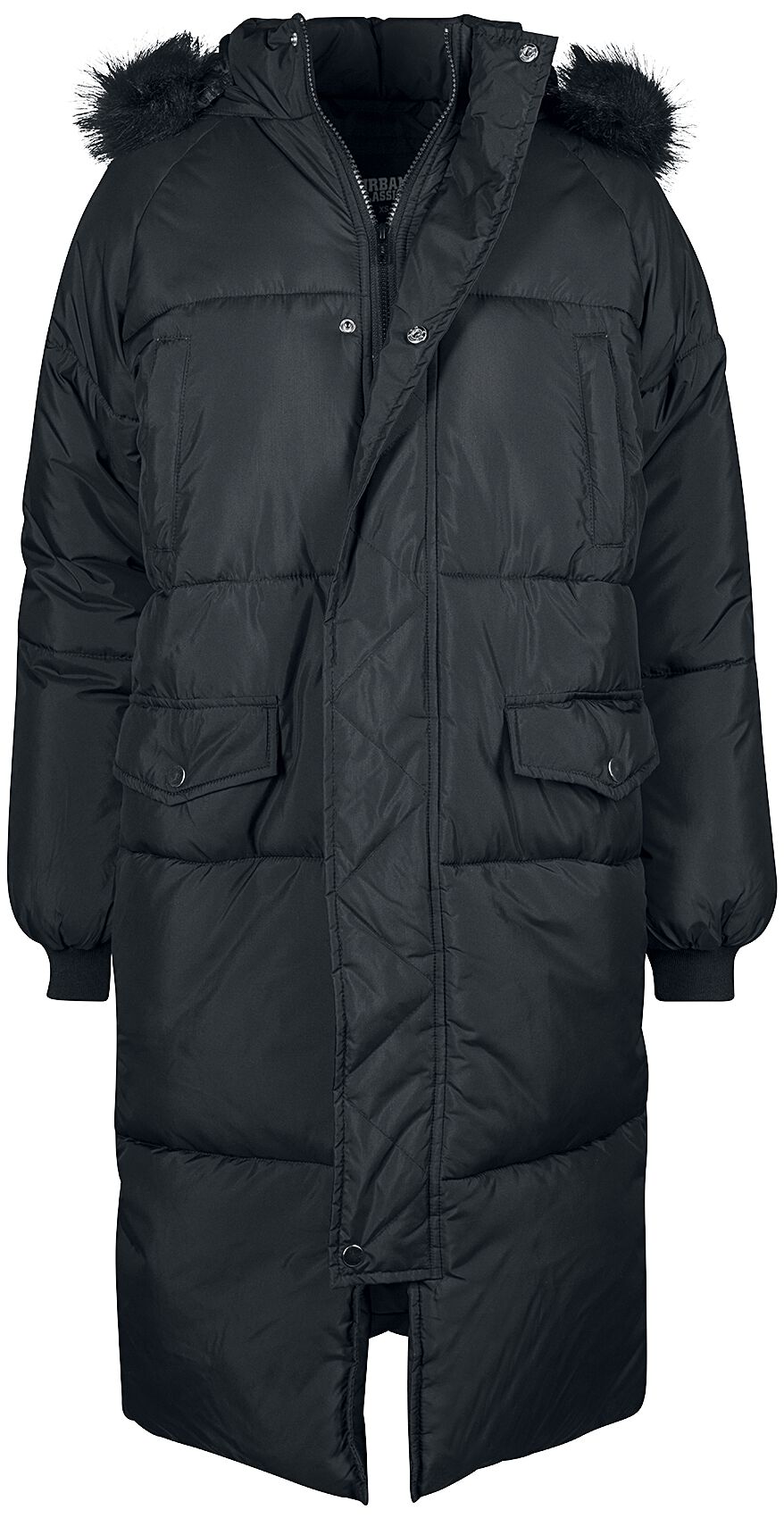 Urban Classics Ladies Oversize Faux Fur Puffer Coat Winter Jacket black