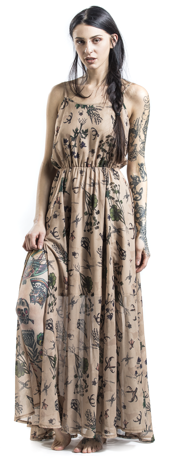 Jawbreaker Apothecary Master Sundress Langes Kleid beige