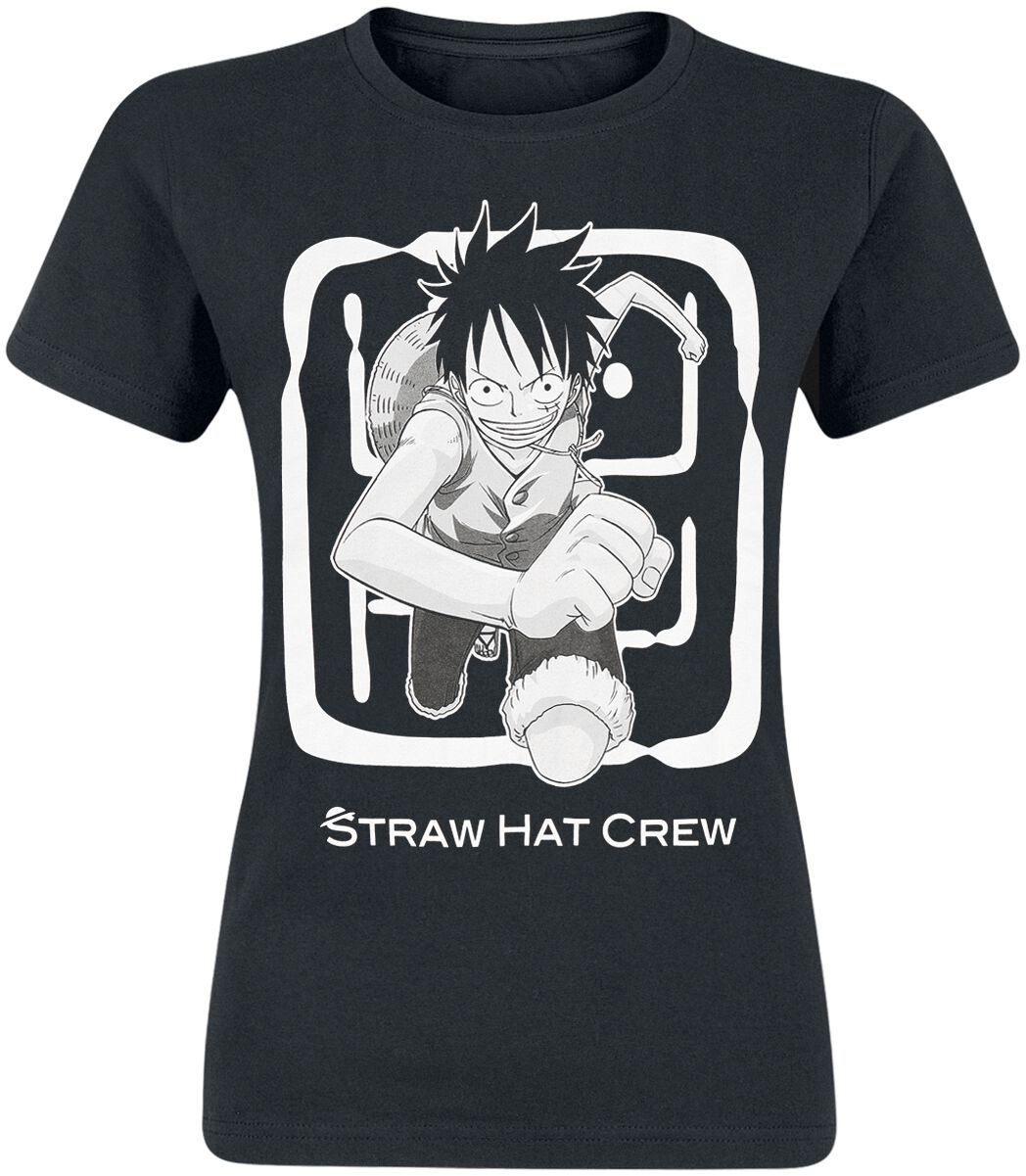 Image of T-Shirt Anime di One Piece - Luffy - S a XXL - Donna - nero