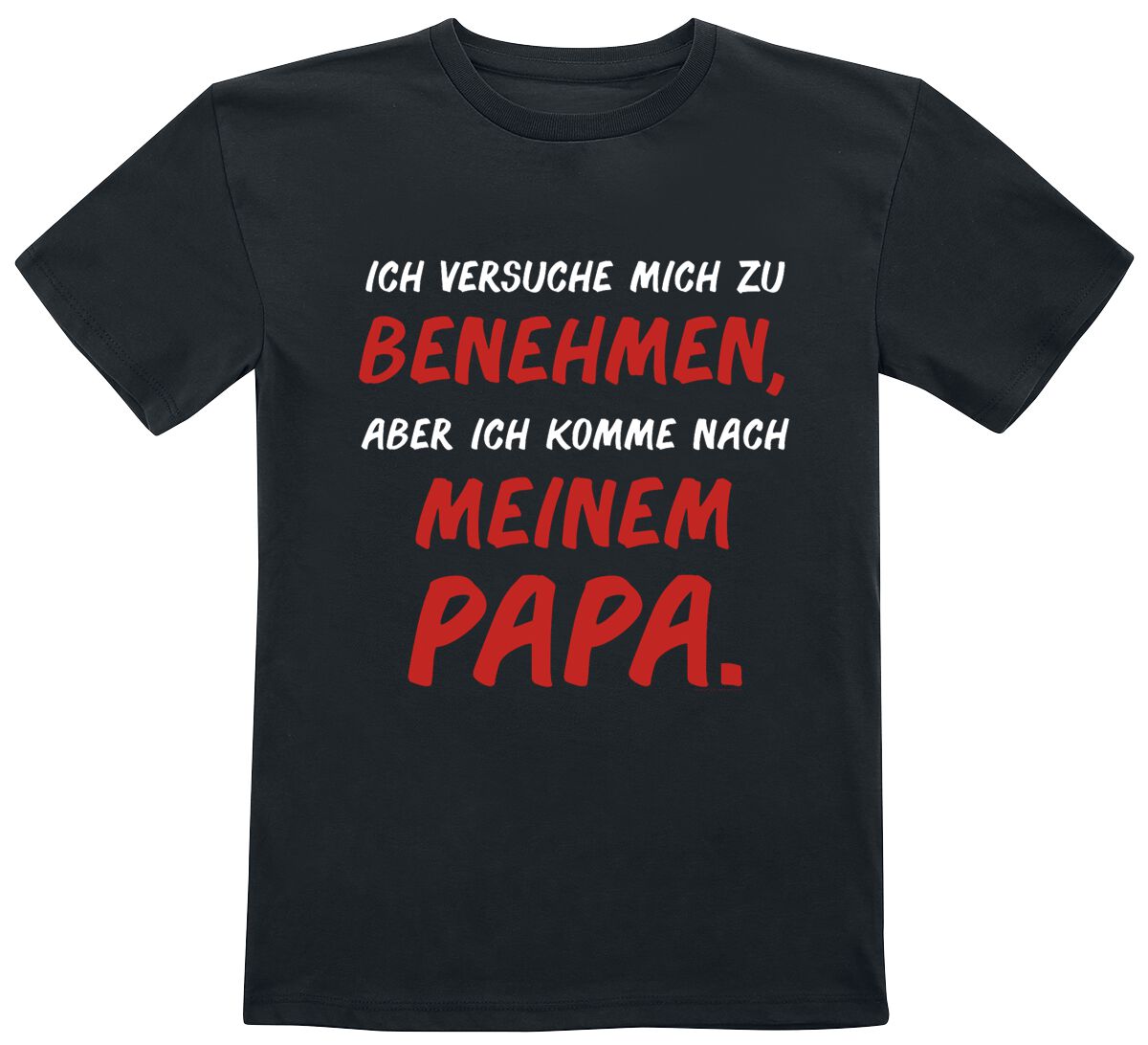 Familie & Freunde T-Shirt für Kinder - Kids - Ich versuche mich zu benehmen... - für Mädchen & Jungen - schwarz