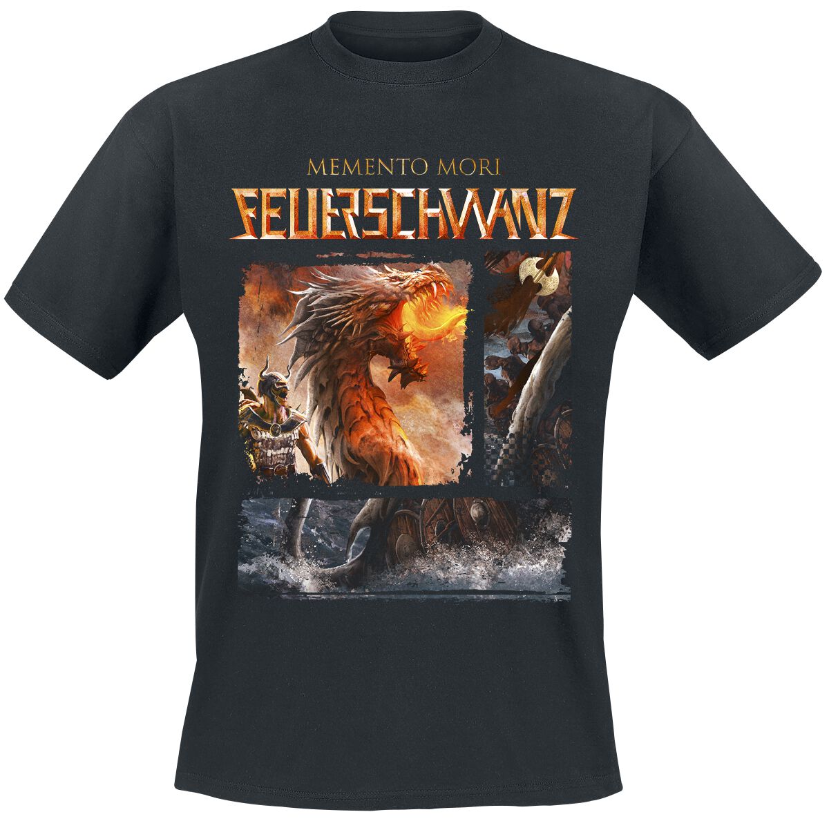 Image of Feuerschwanz Cover Collage T-Shirt schwarz