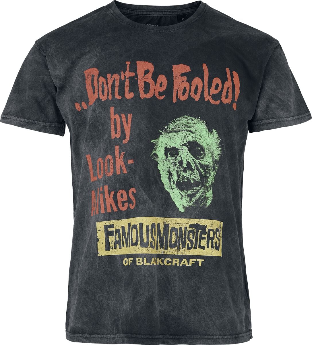 Gothic T-Shirt - Famous Monsters - S bis 4XL - für Männer - Größe 3XL - grau - Männer - male
