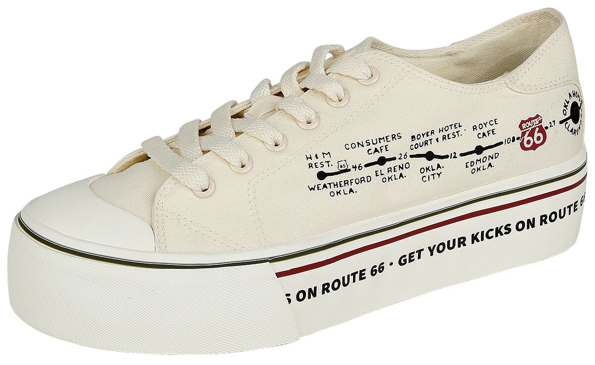 Rock Rebel by EMP Rock Rebel X Route 66 - White Sneakers with Platform Sole Sneakers white