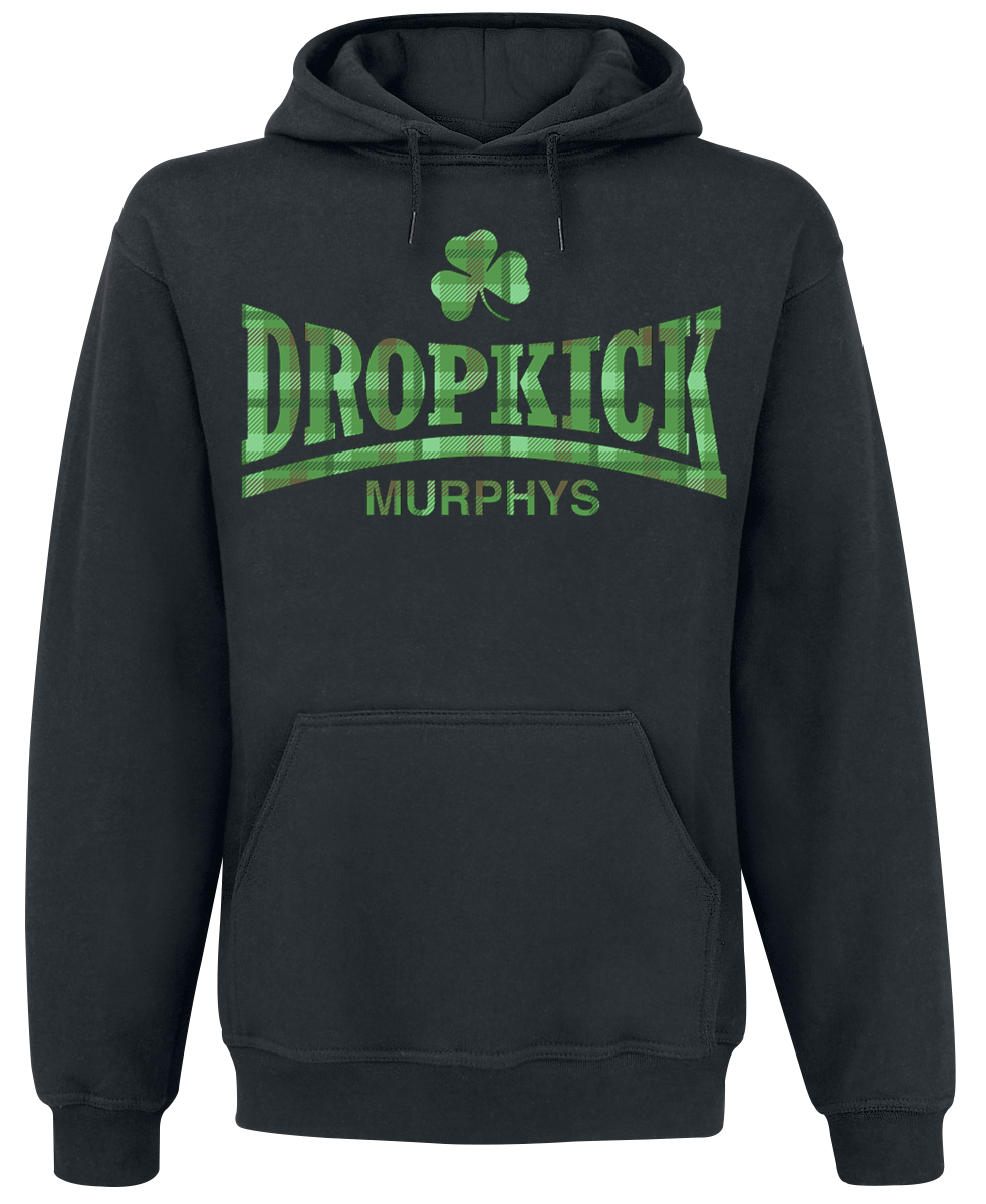 Felpa con cappuccio  di Dropkick Murphys - Fighter Plaid - Uomo - nero