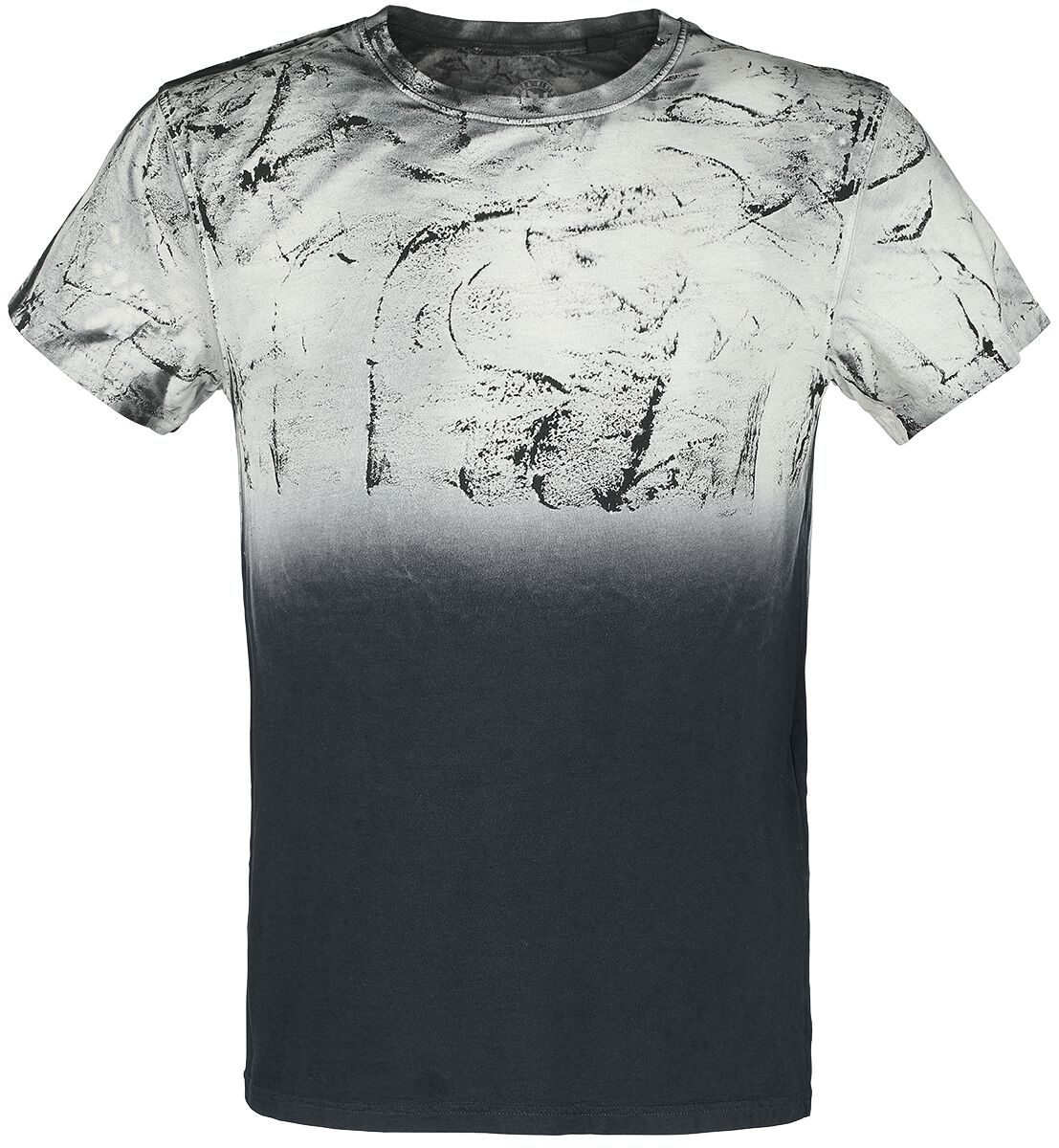 Outer Vision Man`s T-Shirt Spatolato T-Shirt schwarz grau in M