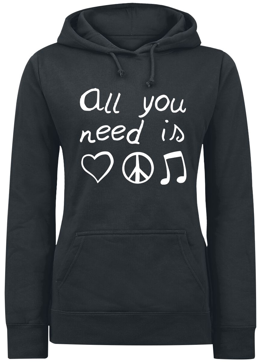 Slogans All You Need Is... Hooded sweater black