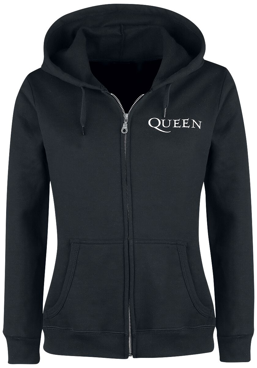 Queen Kapuzenjacke - Crest Vintage - M bis XL - für Damen - Größe M - schwarz  - Lizenziertes Merchandise!