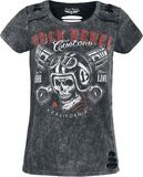 schwarzes T-Shirt mit Rundhalsausschnitt und Print, Rock Rebel by EMP, T-Shirt