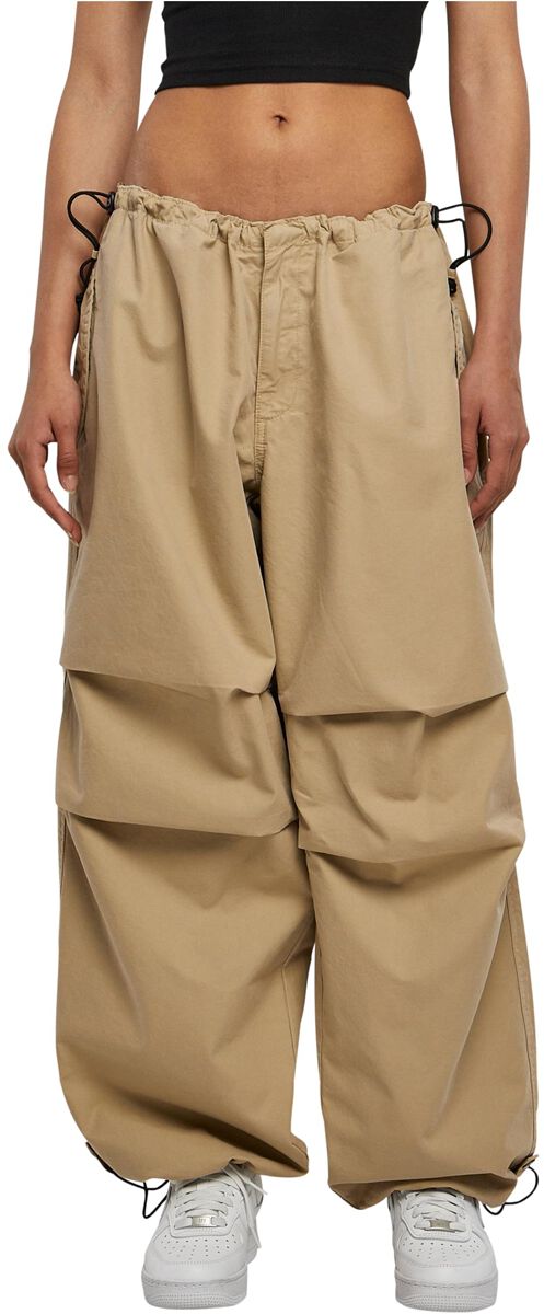 Levně Urban Classics Dámské, bavlněné kalhoty v parašutistickém stylu Dámské kalhoty písková
