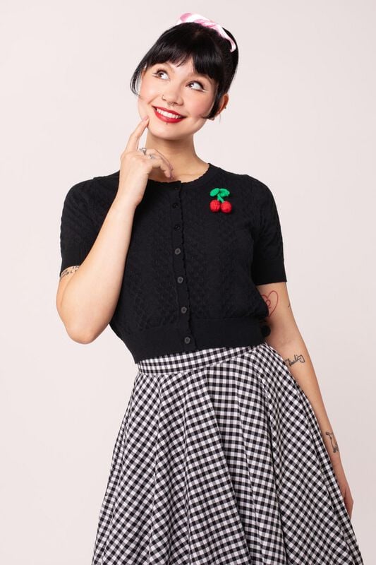 Hell Bunny Rockabilly Cardigan - CLAUDIE CARDIGAN - for Women - black