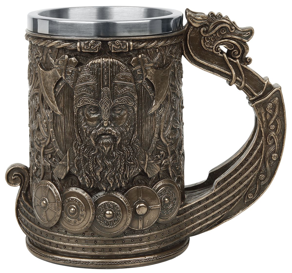 Nemesis Now - Bronze Drakkar Viking - Bierkrug - schwarz