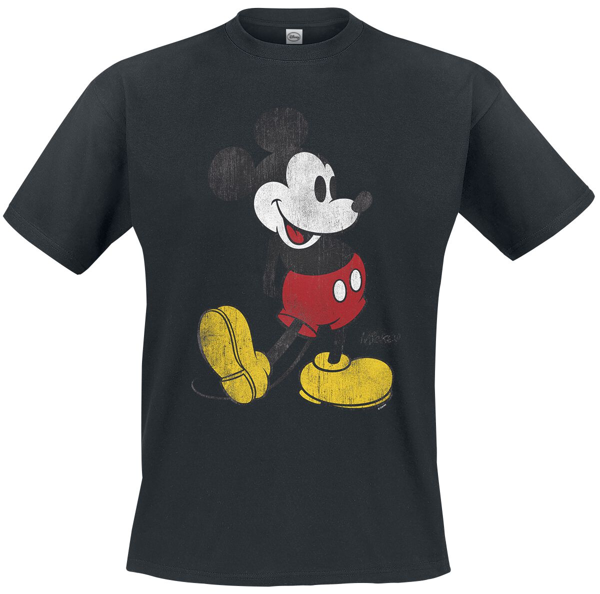 Mickey Mouse - Disney T-Shirt - Vintage Micky - S bis XXL - für Männer - Größe S - schwarz  - Lizenzierter Fanartikel