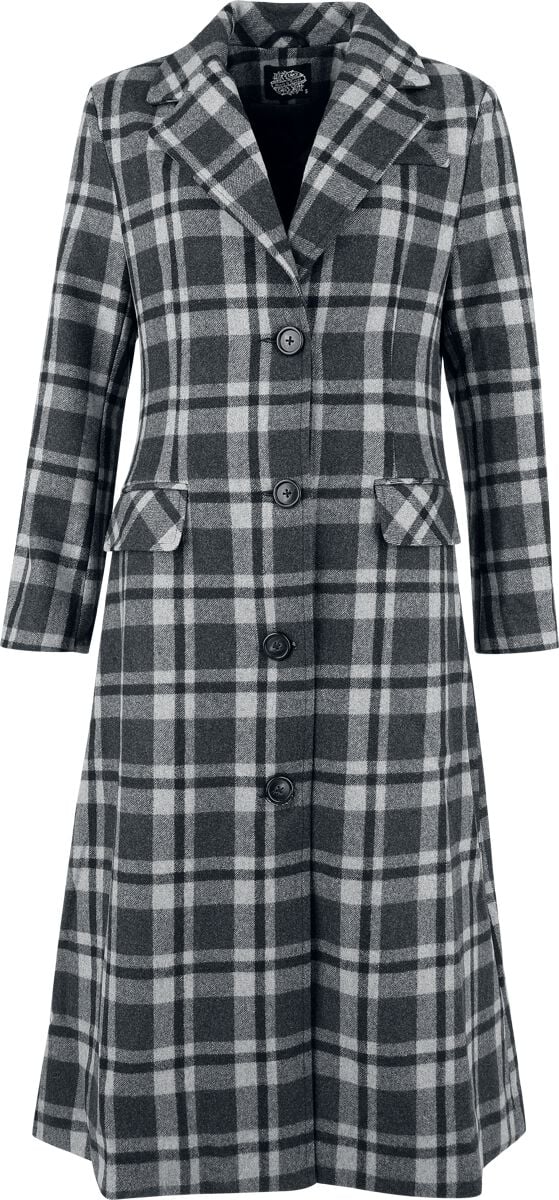 H&R London - Rockabilly Coat - XS to XXL - for Women - black-grey