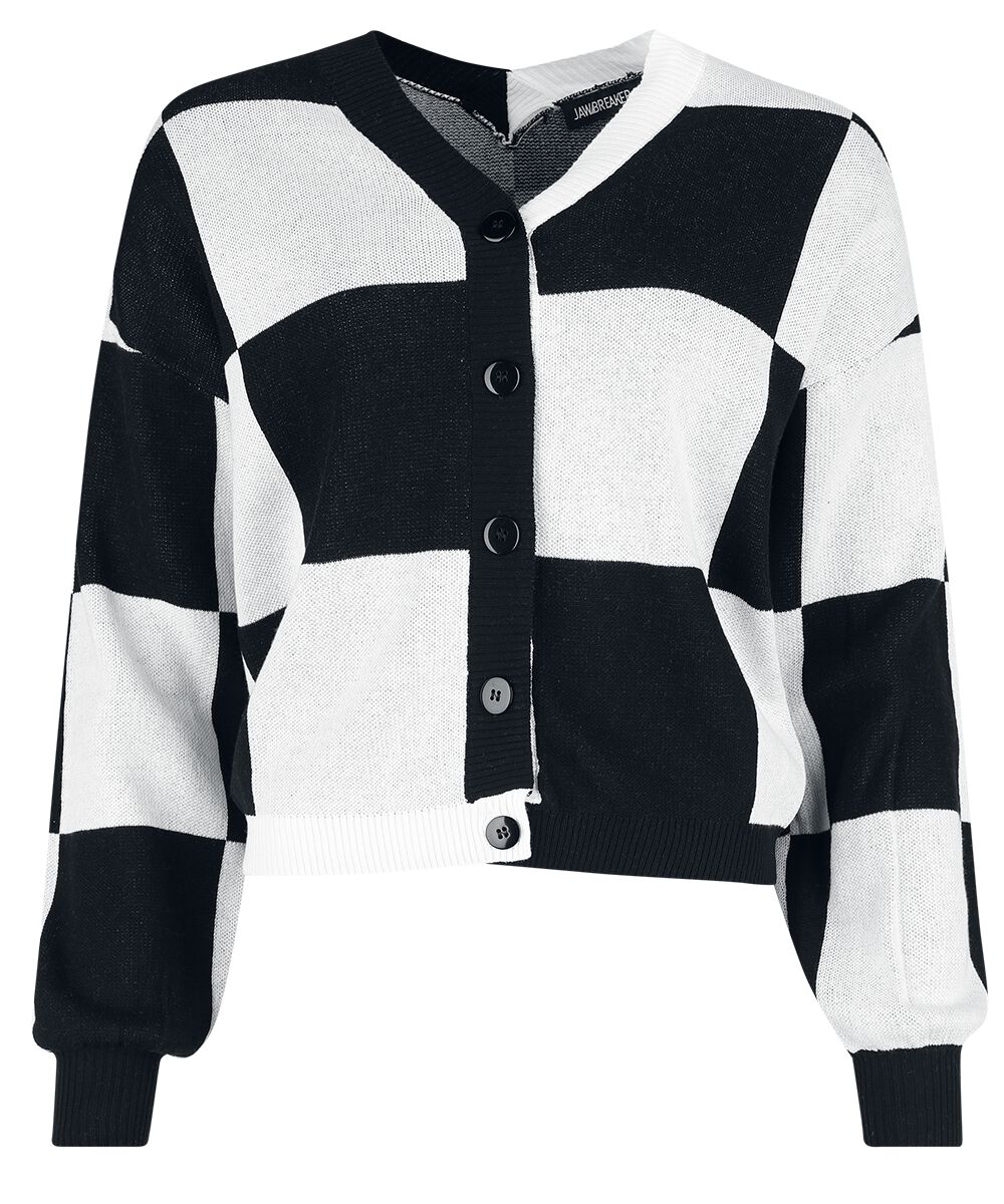 Jawbreaker Cardigan - Big Checker Cardigan - XS bis XXL - für Damen - Größe XXL - schwarz/weiß