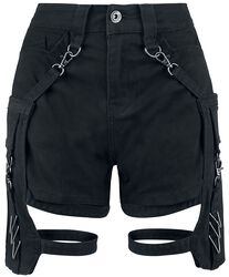 Schwarze Shorts mit abnehmbaren Taschen
