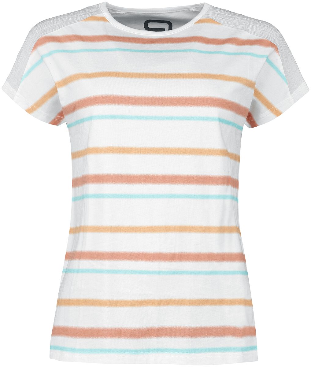 T-Shirt Manches courtes de RED by EMP - T-Shirt with Stripes - S à 5XL - pour Femme - blanc