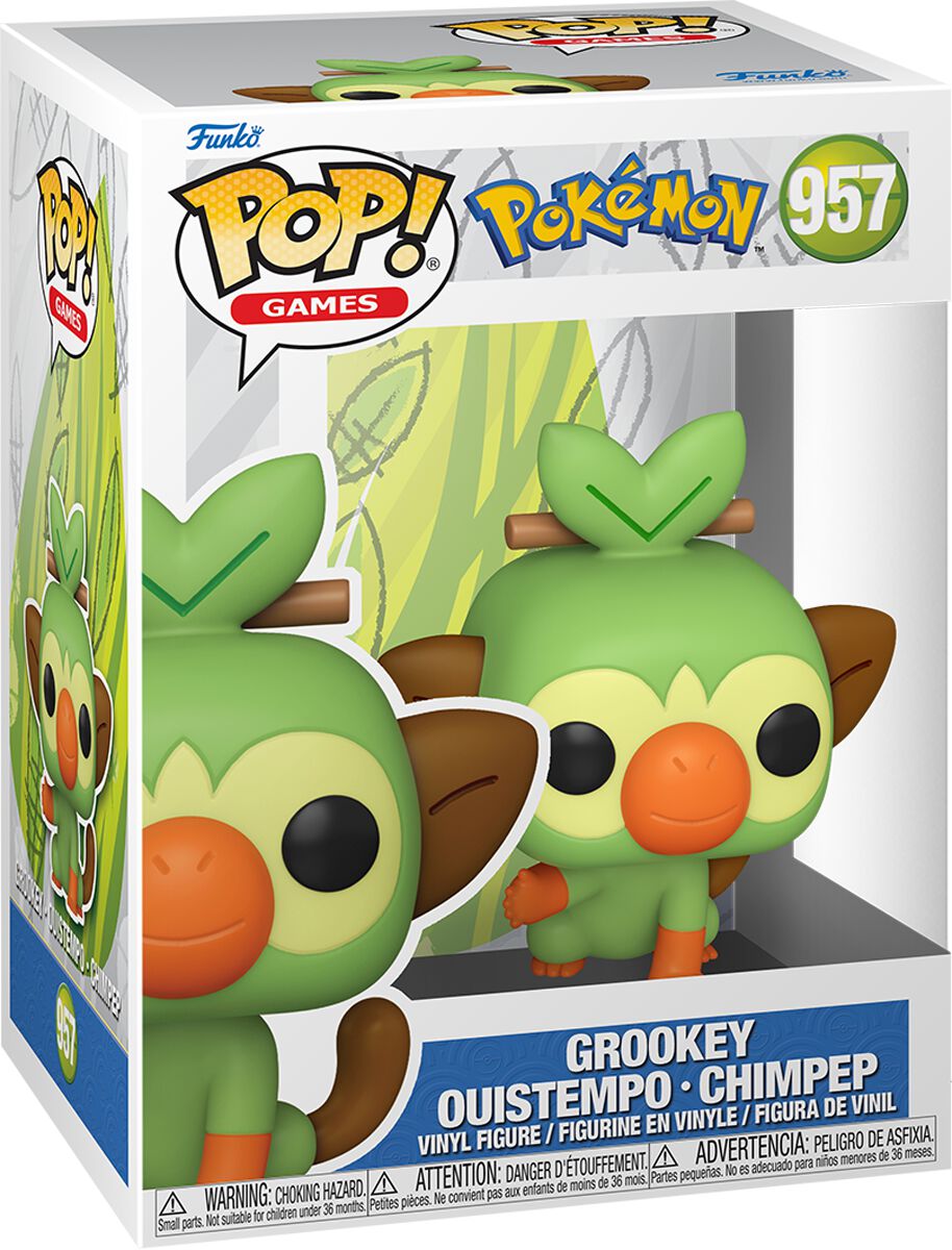 Levně Pokémon Vinylová figurka č.957 Grookey - Ouistempo - Chimpep Sberatelská postava vícebarevný
