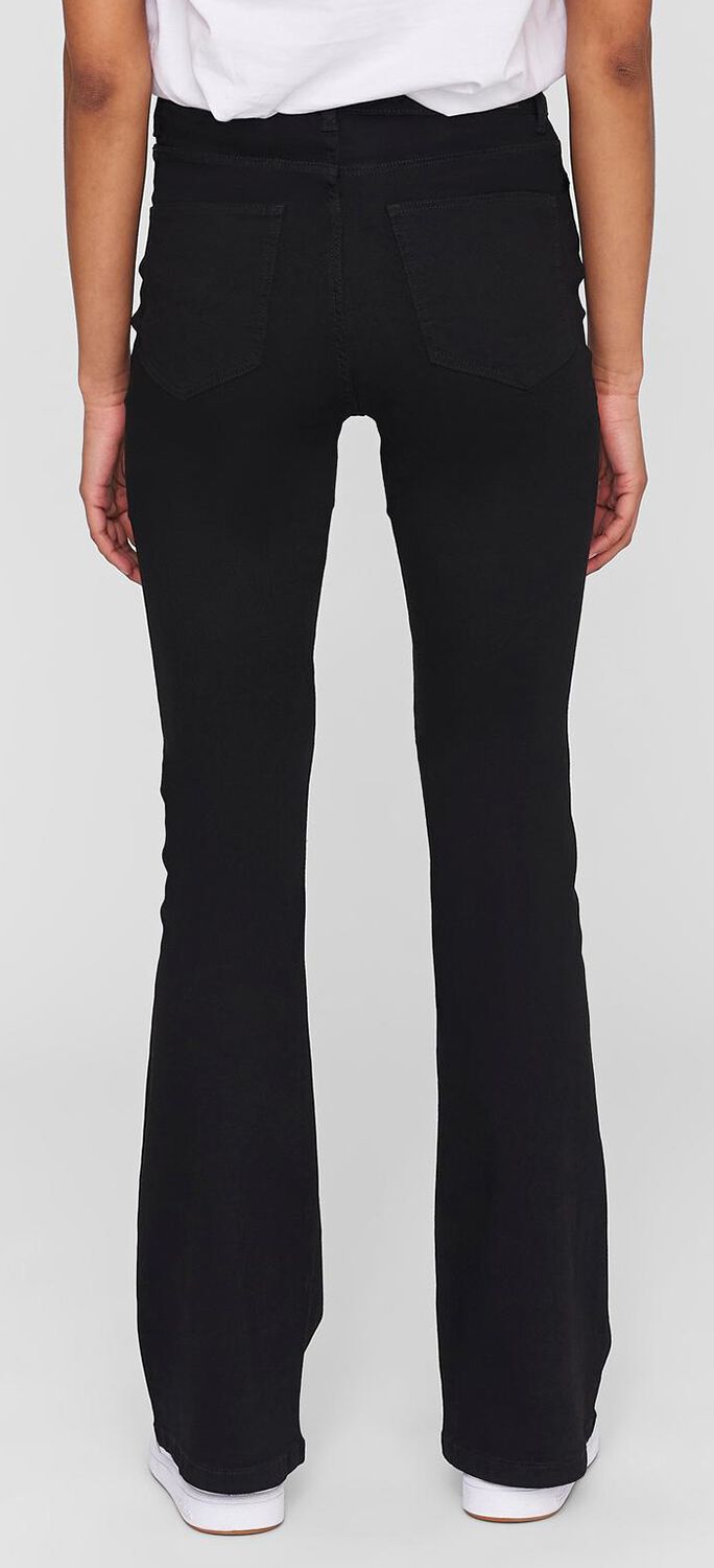 Noisy May Sallie high waisted flare jeans in light gray | ASOS