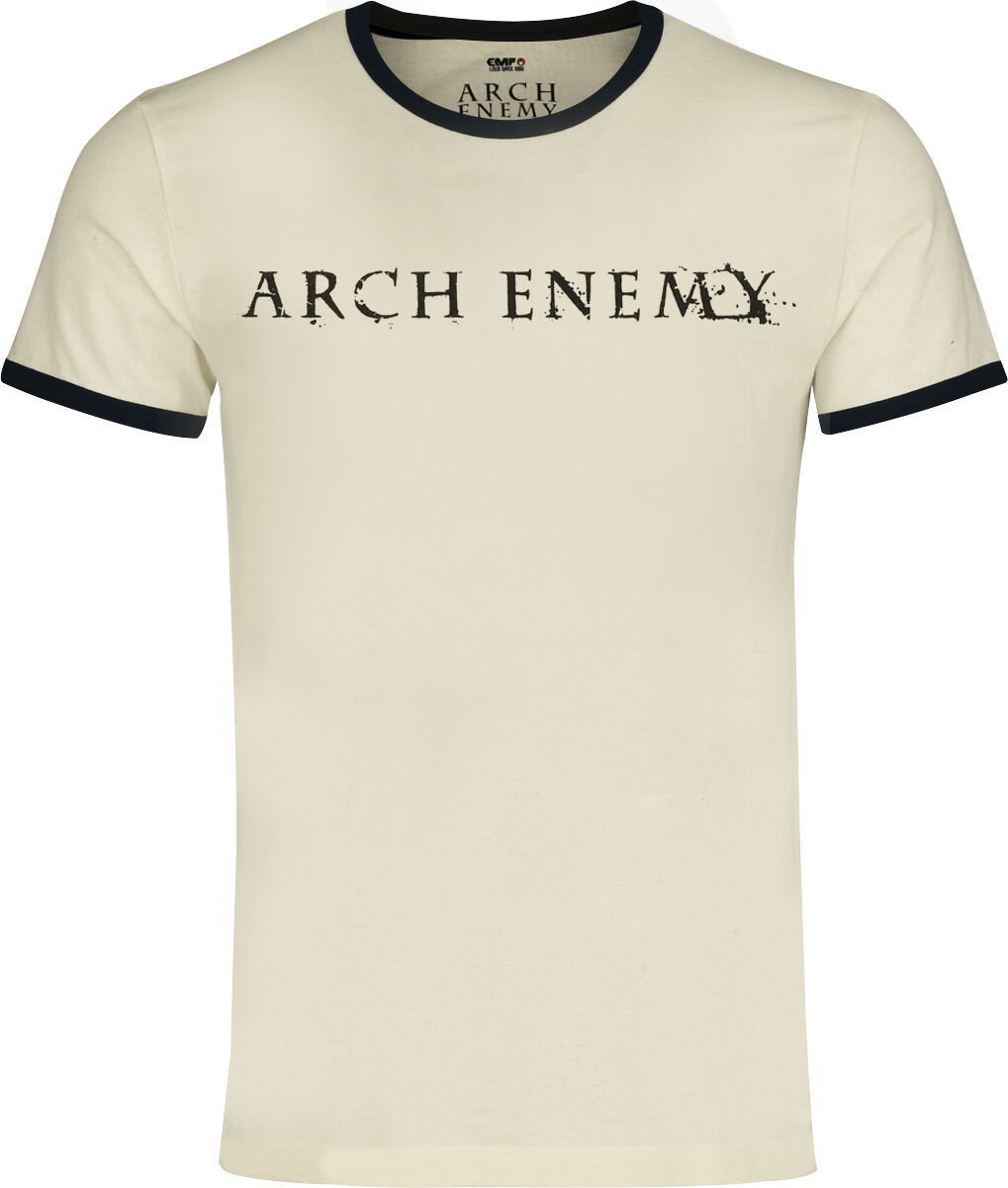 T-Shirt Manches courtes  de Arch Enemy - Logo - Ringer Shirt - S à 5XL - pour Homme - blanc cassé