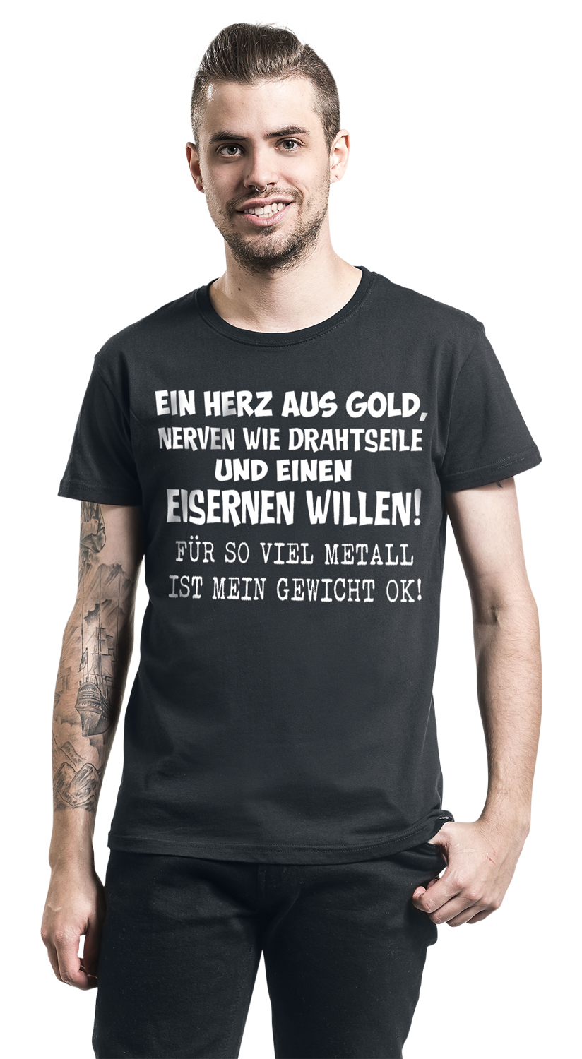 Sprüche Ein Herz aus Gold T-Shirt schwarz