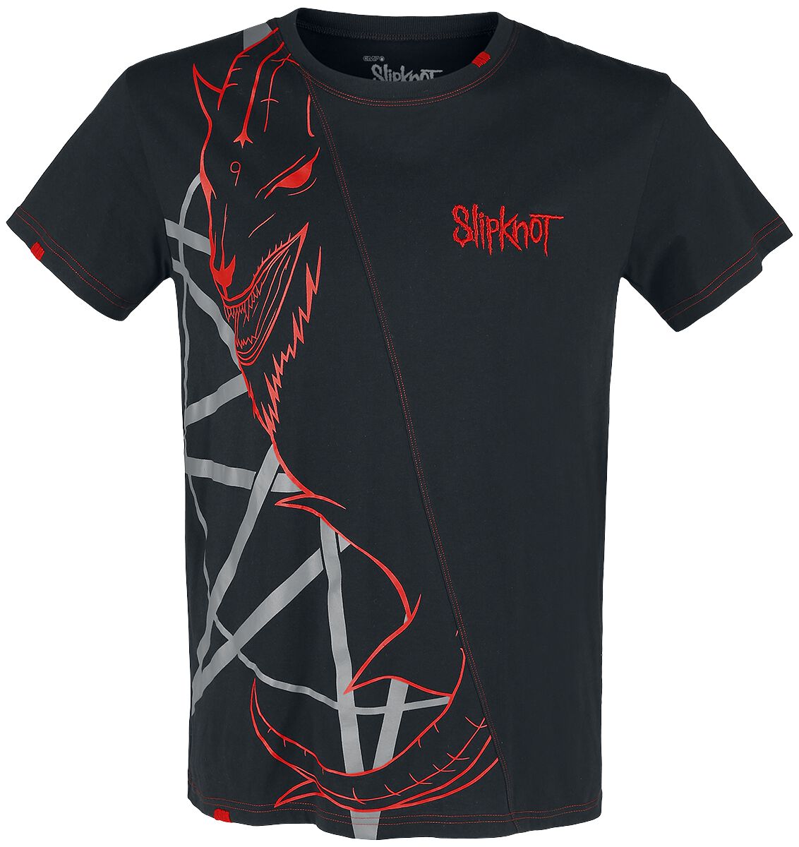 T-Shirt Manches courtes de Slipknot - EMP Signature Collection - L à 4XL - pour Homme - noir/rouge