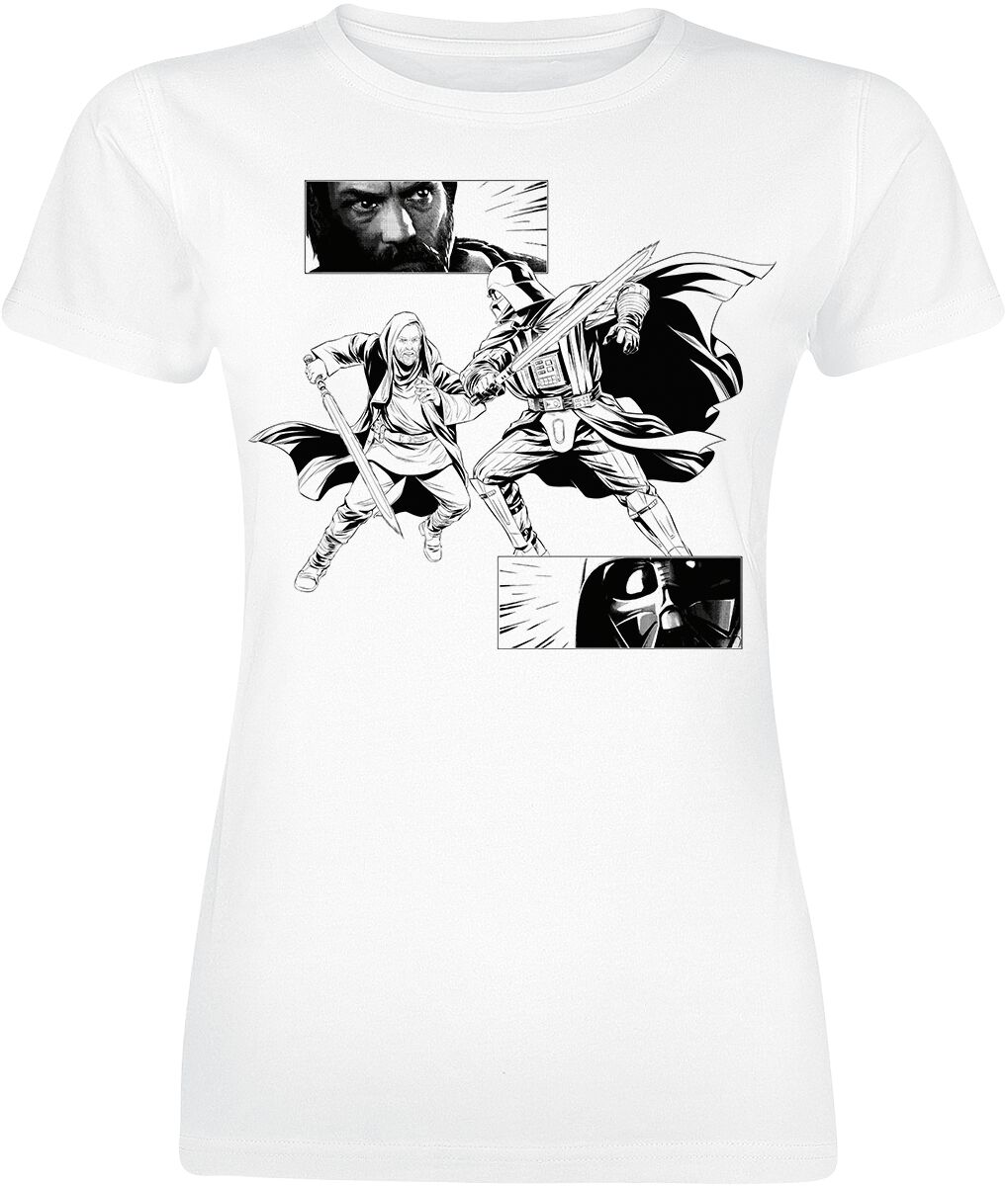 T-Shirt Manches courtes de Star Wars - Obi-Wan - Kenobi - Fight - S à XXL - pour Femme - blanc
