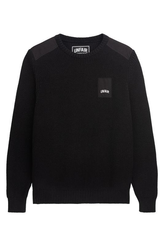 Bluza  z Unfair Athletics - Unfair Patch Knitwear - Mężczyźni - czarny