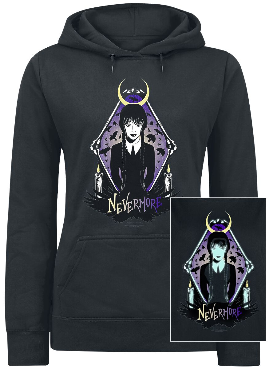 Sweat-shirt à capuche de Wednesday - Nevermore - S à XXL - pour Femme - noir