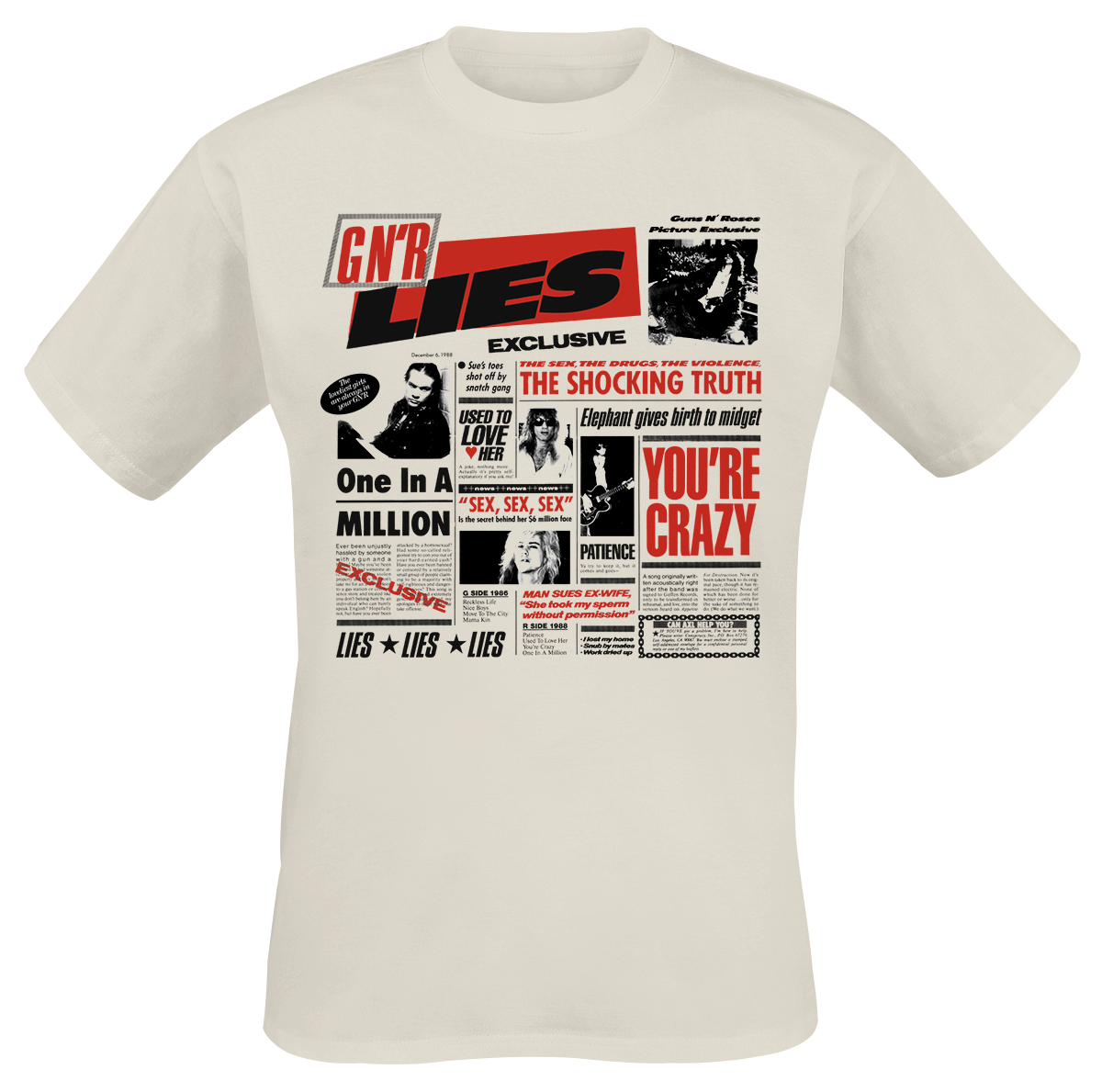 Guns N' Roses  T-Shirt - Lies - for Men - natural