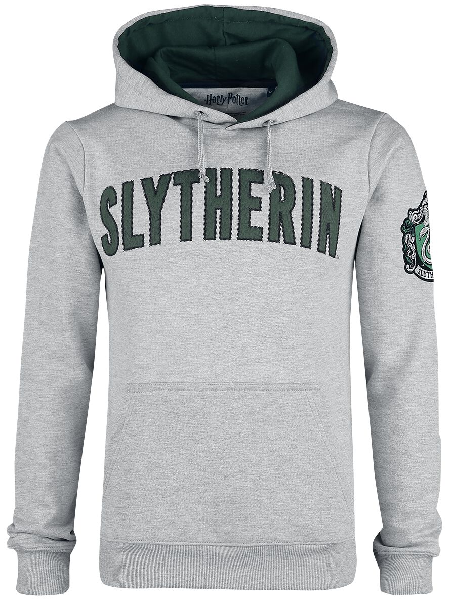 Image of Harry Potter Slytherin - Logo Kapuzenpulli grau meliert