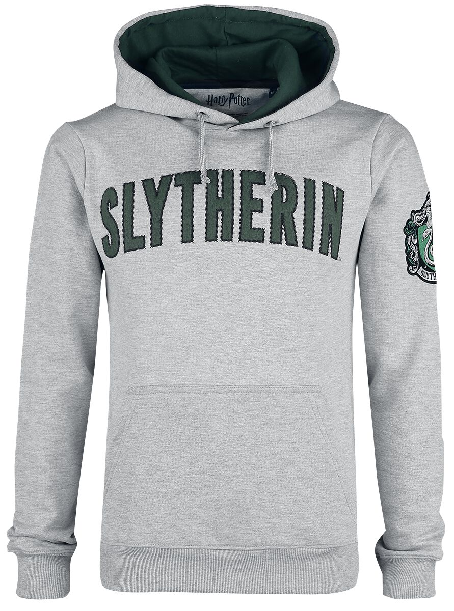 Harry Potter Slytherin – Logo Kapuzenpullover grau meliert Harry Potter Slytherin – Logo Kapuzenpullover grau meliert