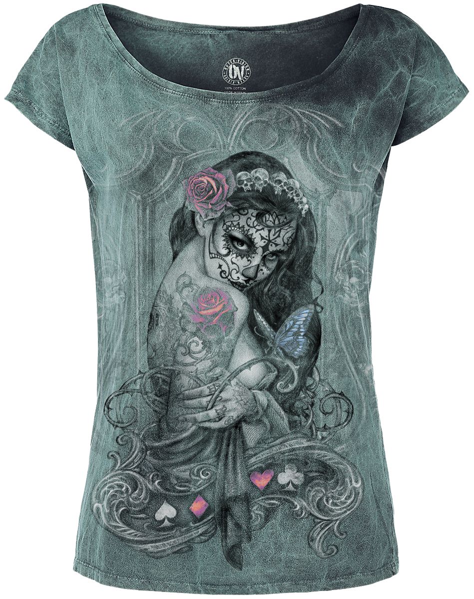 Alchemy England T-Shirt - Widow`s Weed - S bis 4XL - für Damen - Größe XL - türkis