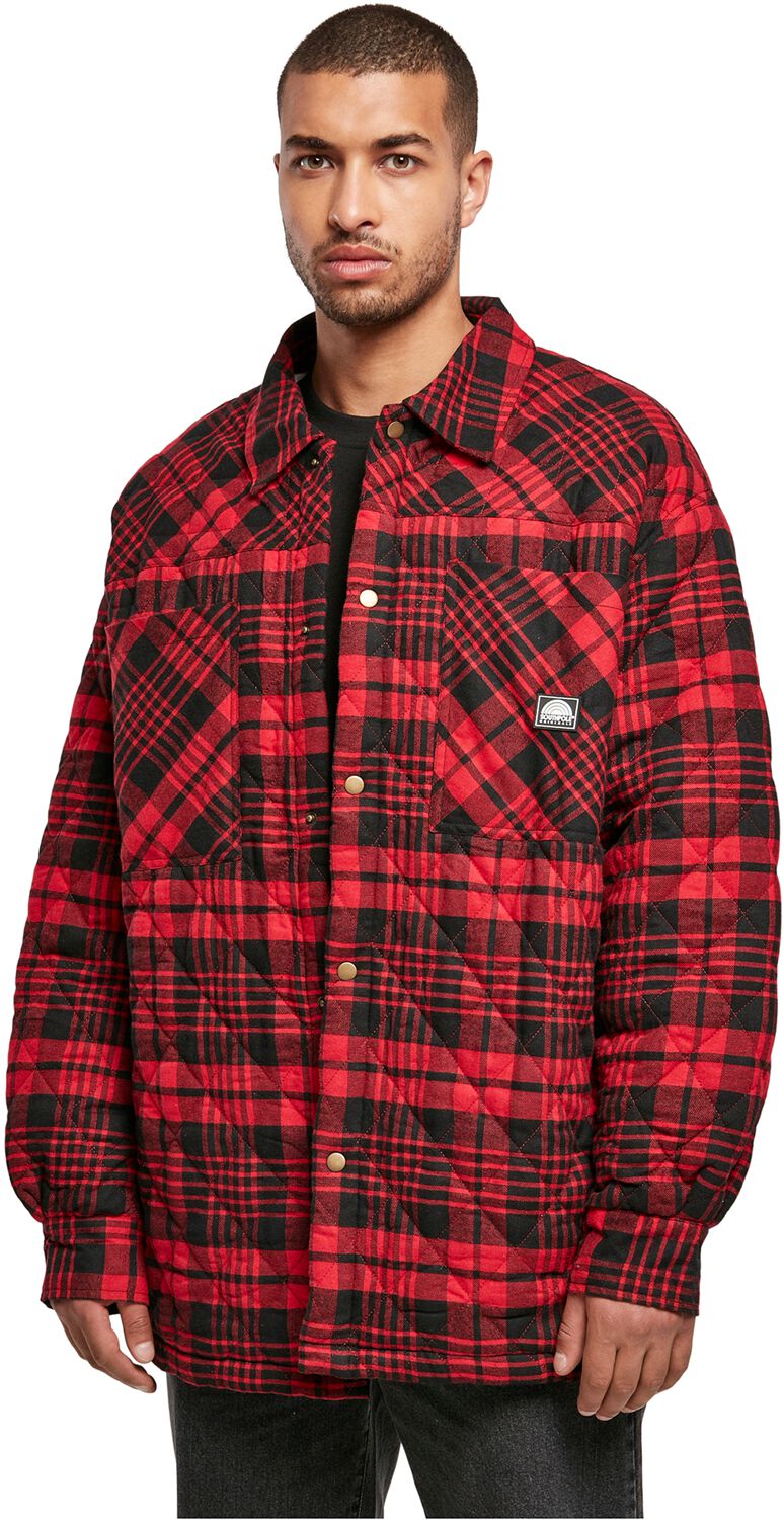 Image of Giacca di mezza stagione di Southpole - Southpole flannel quilted shirt jacket - S a XXL - Uomo - rosso/nero