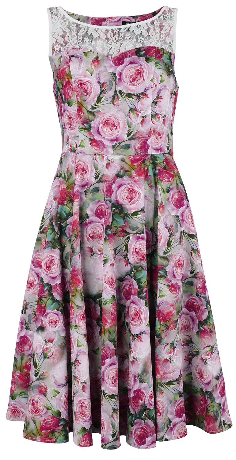 H&R London - Rockabilly Kleid knielang - Lola Floral Swing Dress - XS bis 4XL - für Damen - Größe 3XL - multicolor