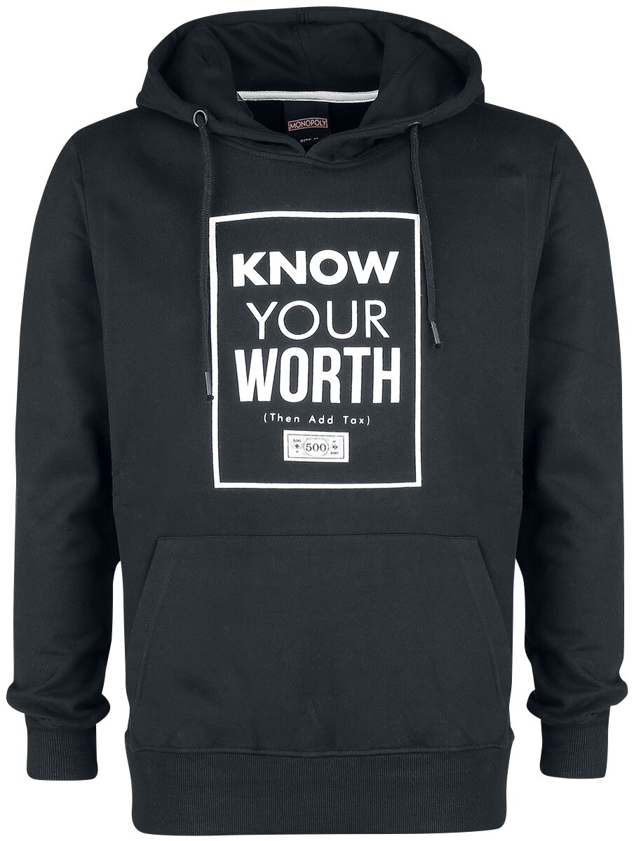 Monopoly Know your worth Hooded sweater black