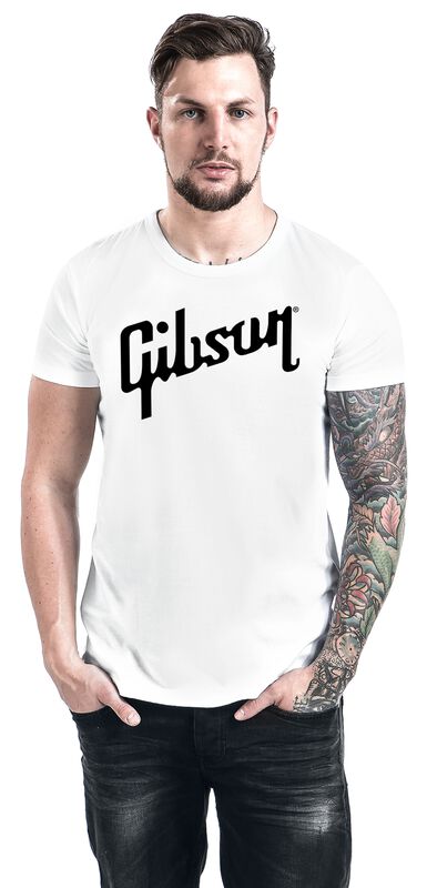 Männer Bekleidung Black Logo| Gibson T-Shirt