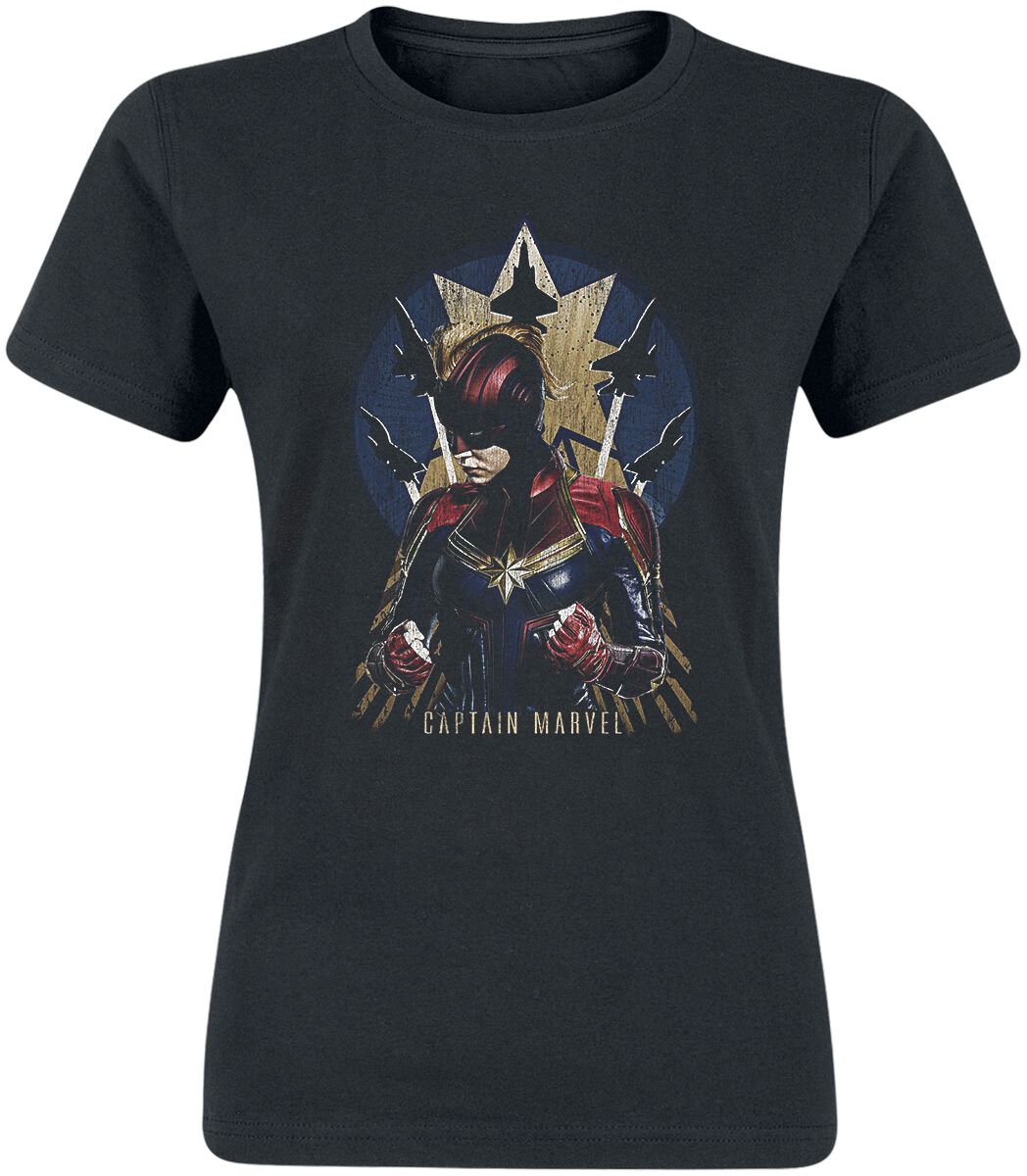 Captain Marvel Jet Burst T-Shirt black