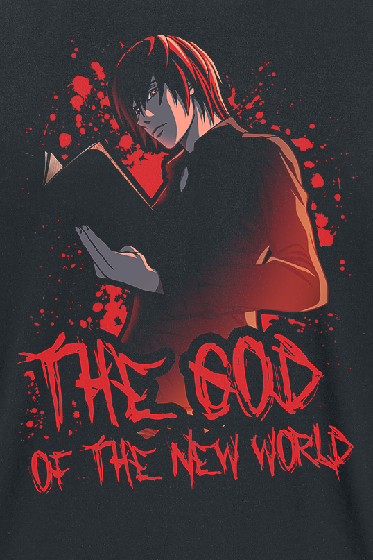 Death Note - Anime T-Shirt - Light The God - M bis XXL - für Männer - Größe XL - schwarz  - Lizenzierter Fanartikel