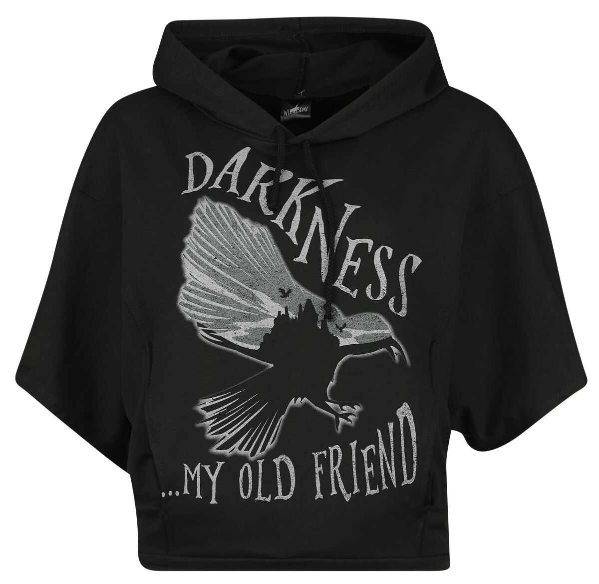 Levně Wednesday Darkness... My Old Friend Dámská mikina s kapucí černá