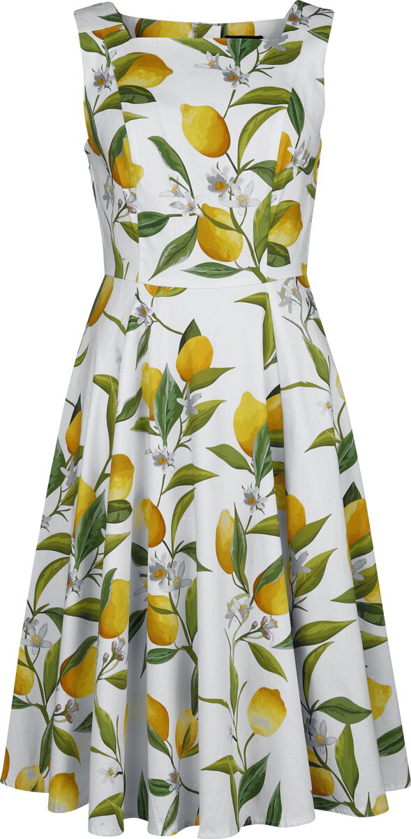 Robe mi-longue Rockabilly de H&R London - Lemon Fleur - Robe - S à 4XL - pour Femme - multicolore