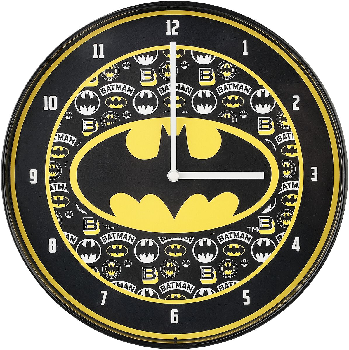 Image of Batman Batman Logo Wanduhr schwarz/gelb