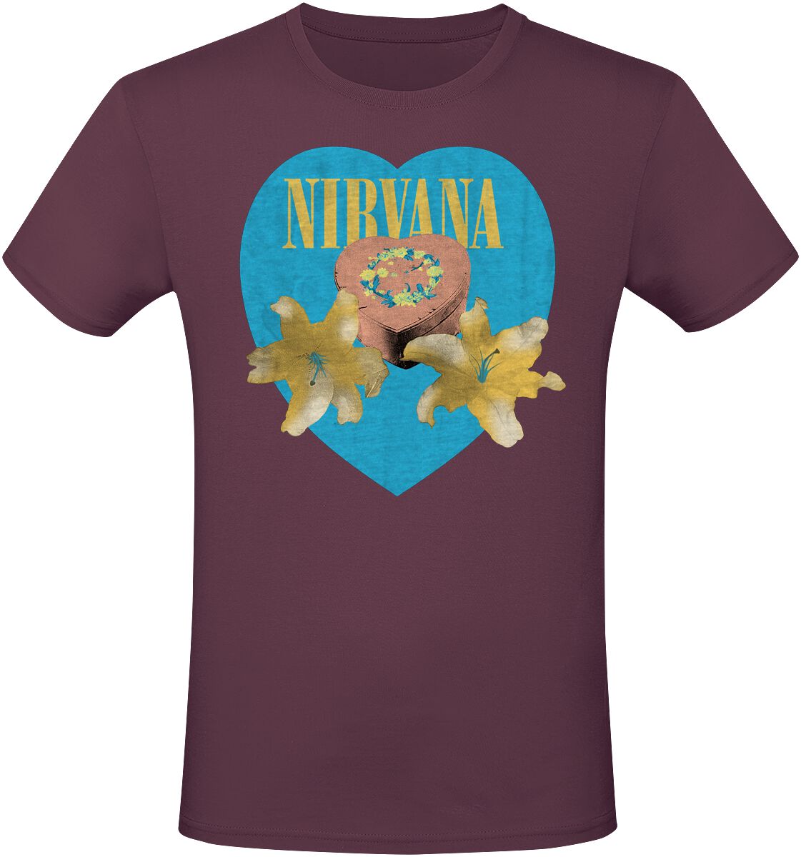 Nirvana T-Shirt - Flower Heart - S bis 3XL - für Männer - Größe 3XL - rot  - Lizenziertes Merchandise!