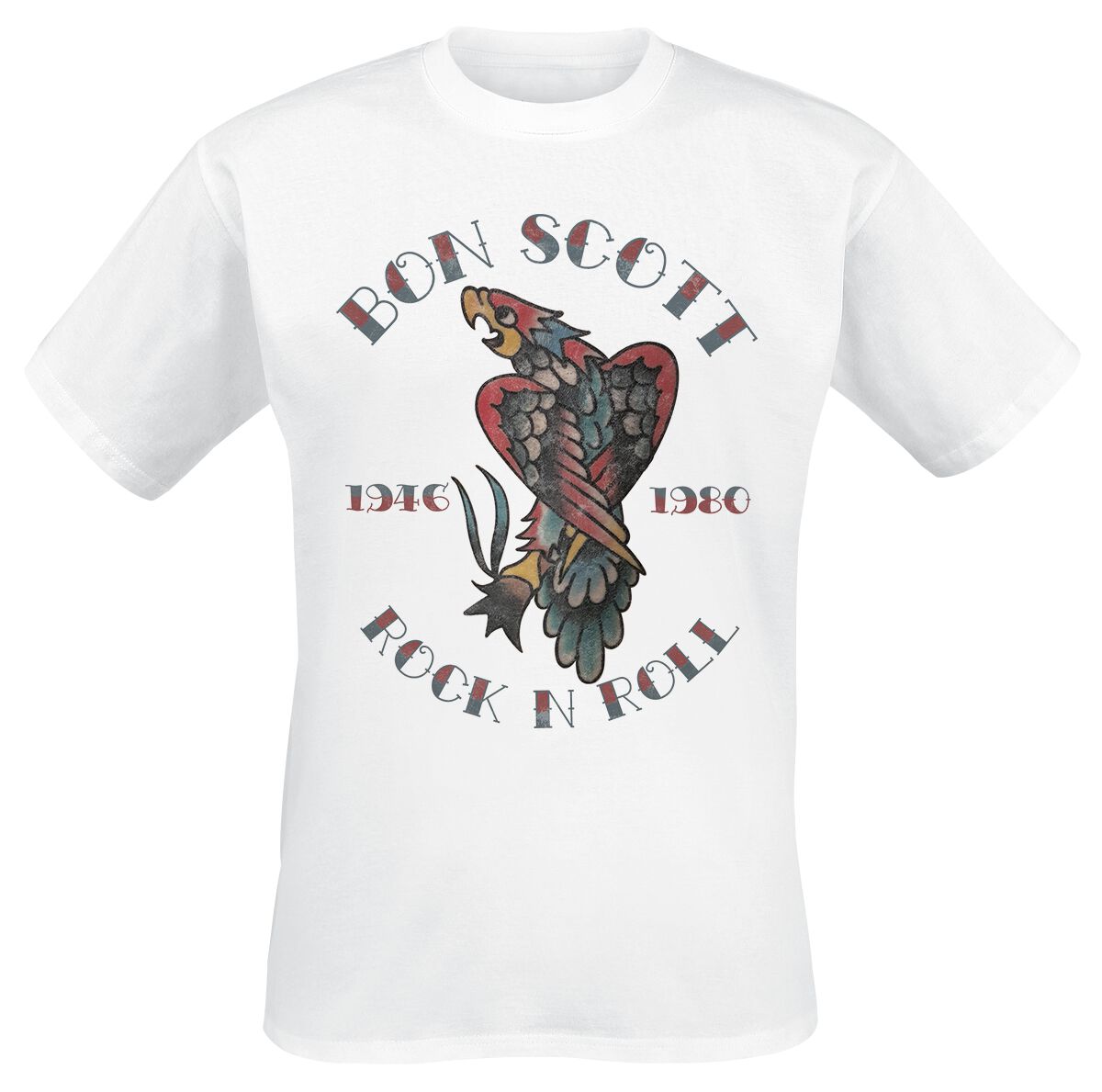 Image of Bon Scott Tattoo Eagle T-Shirt weiß